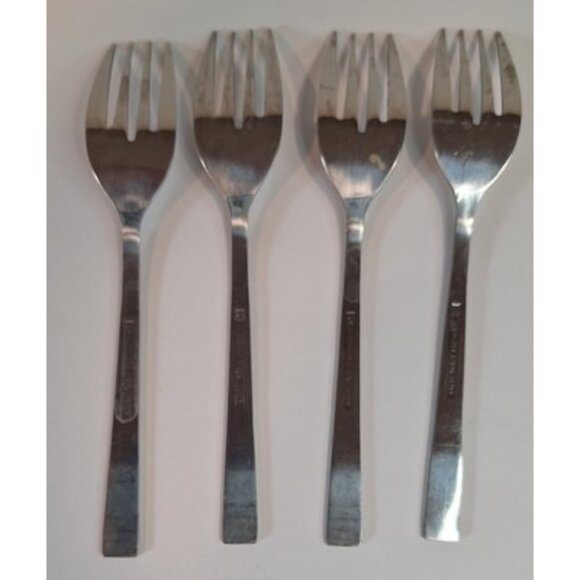 OXH69 Oxford Hall Fleur De Lis Japan Salad Fork Lot 4 Flatware - Picture 5 of 11